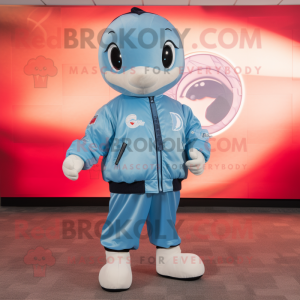 Sky Blue Dolphin mascotte...