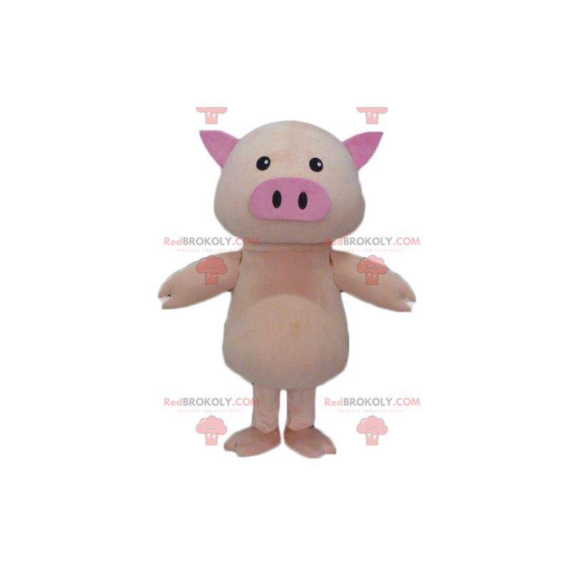 Big cute and plump pink pig mascot - Redbrokoly.com