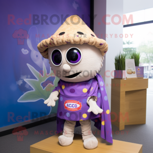 Lavender Nachos mascot costume character dressed with a Playsuit and Scarf clips