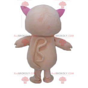 Großes süßes und pralles rosa Schweinemaskottchen -