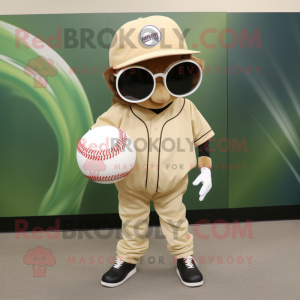 Beige Baseball Ball maskot...