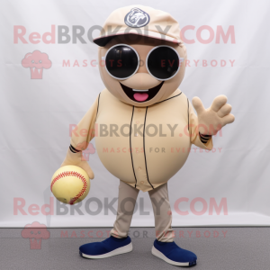 Beige Baseball Ball maskot...