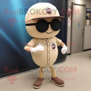 Beige Baseball Ball maskot...