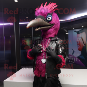 Magenta hackspett maskot...