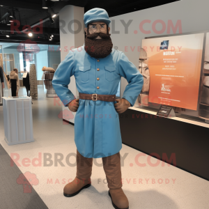 Rust Civil War Soldier mascot costume character dressed with a Jumpsuit and Cufflinks