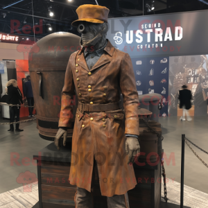 Rust Civil War Soldier mascot costume character dressed with a Jumpsuit and Cufflinks
