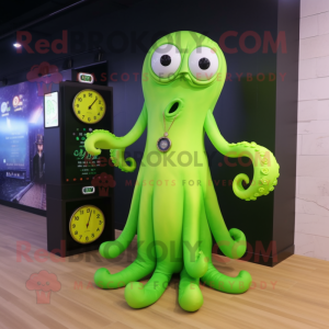 Lime Green Octopus mascotte...
