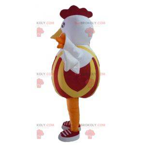 Red and yellow white hen rooster mascot - Redbrokoly.com