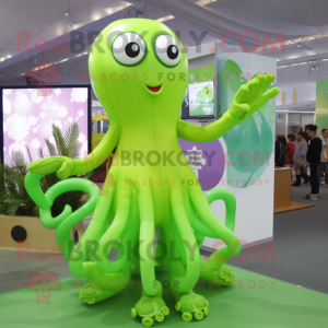 Lime Green Octopus mascotte...