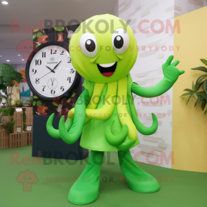 Lime Green Octopus mascotte...