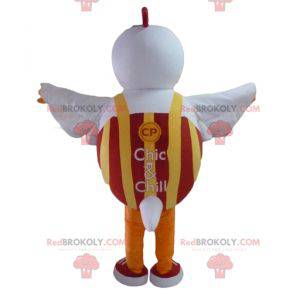 Röd och gul vit hönshane maskot - Redbrokoly.com