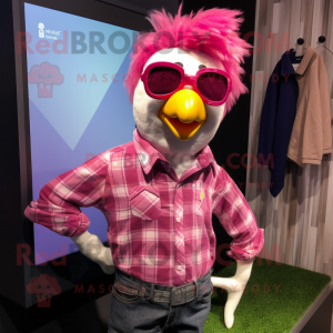 Magenta kylling maskot...