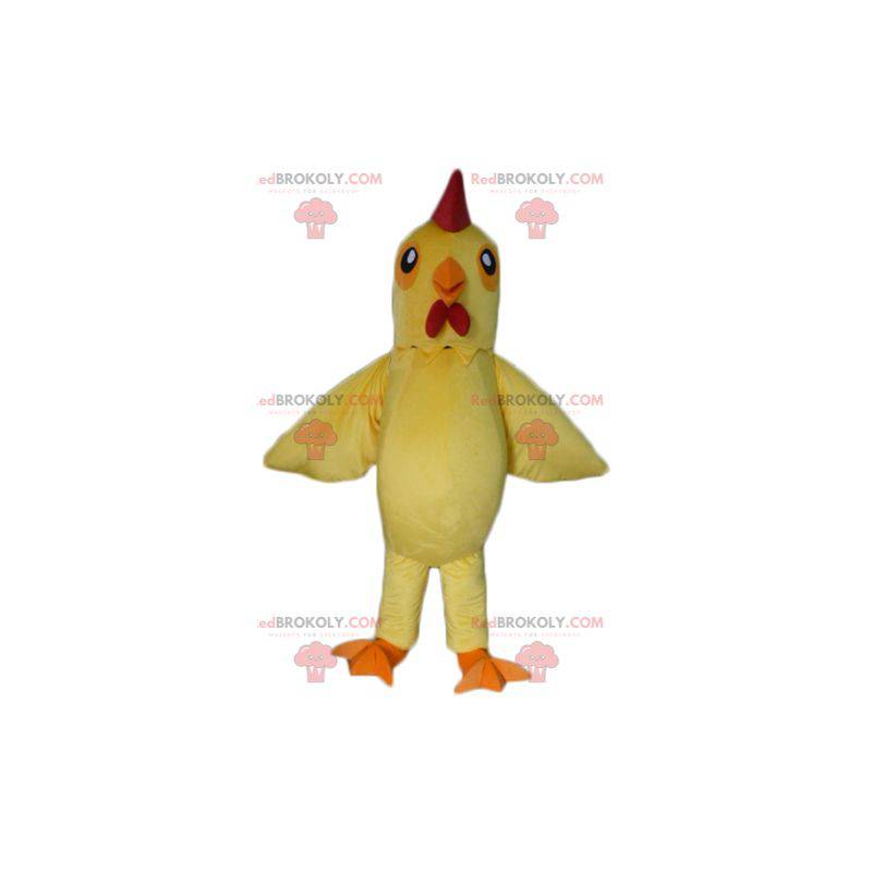 Reusachtige haan gele en rode kip mascotte - Redbrokoly.com