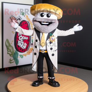 nan Pizza mascot costume character dressed with a Blazer and Necklaces