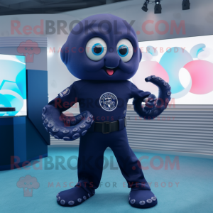 Navy Octopus maskot drakt...