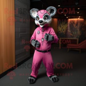 Pink Civet maskot kostume...