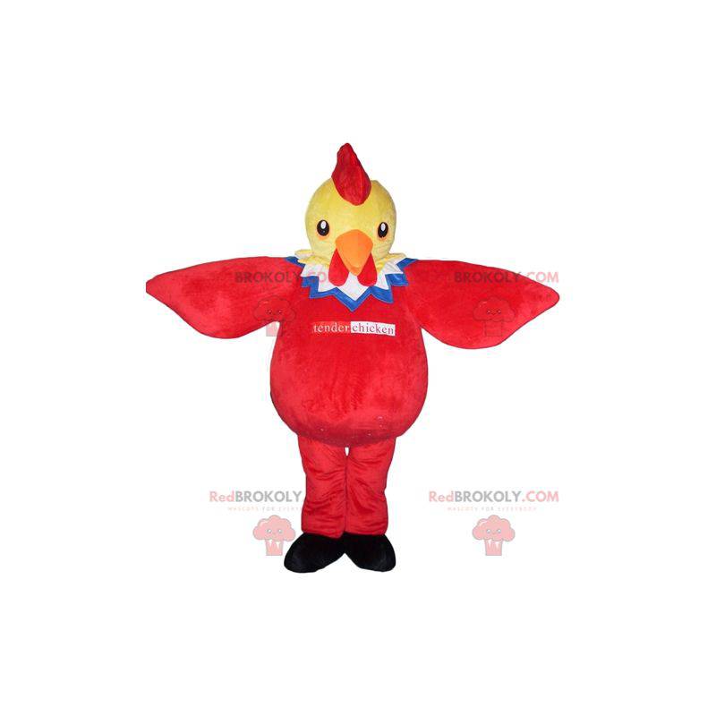 Gigante mascotte di pollo giallo rosso blu e bianco -