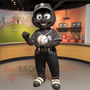 Svart baseballball maskot...