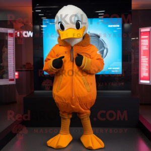 Orange Geese maskot drakt...