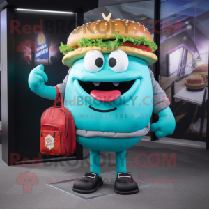 Turquoise Burgers mascotte...