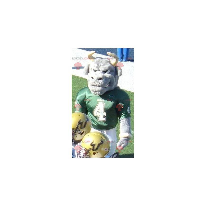 Mascotte de taureau de buffle gris en tenue de sport - Mascotte de taureau de buffle gris en tenue de sport -