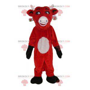 Mascote de vaca branca e preta fofa e tocante - Redbrokoly.com