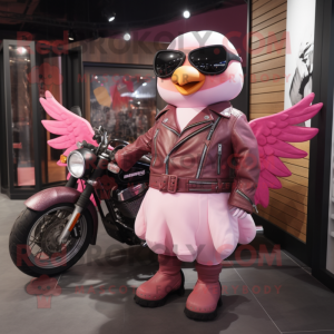 Pink Dove mascotte kostuum...