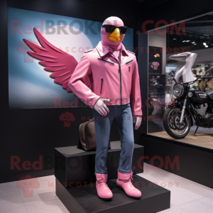 Pink Dove mascotte kostuum...