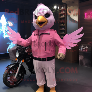 Pink Dove mascotte kostuum...