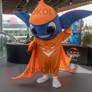 Orange Manta Ray mascotte...