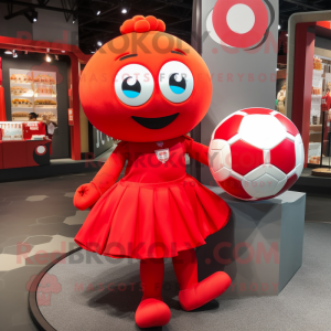 Red Soccer Ball maskot...