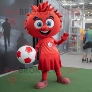 Red Soccer Ball maskot...