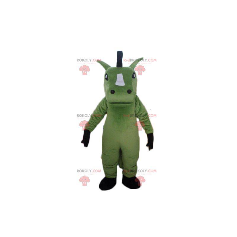 Mascote gigante cavalo verde preto e branco - Redbrokoly.com