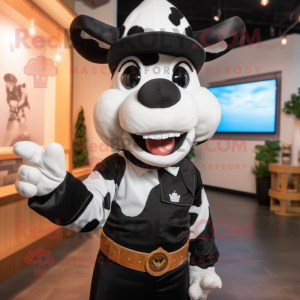 Black Holstein Cow maskot...