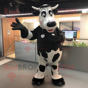 Black Holstein Cow mascotte...