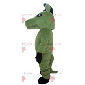 Mascote gigante cavalo verde preto e branco - Redbrokoly.com