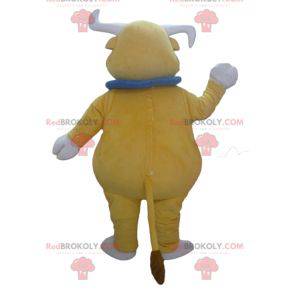 Kæmpe og sjov gul buffalo bull maskot - Redbrokoly.com