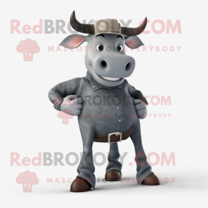 Gray Bull maskot kostume...