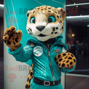 Turquoise Cheetah mascotte...