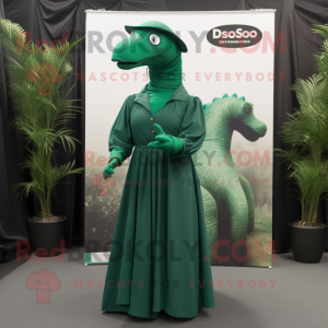 Skoggrønn Diplodocus maskot...