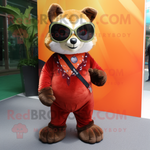 Olive Red Panda mascotte...