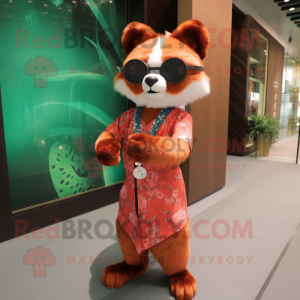 Olive Red Panda mascotte...