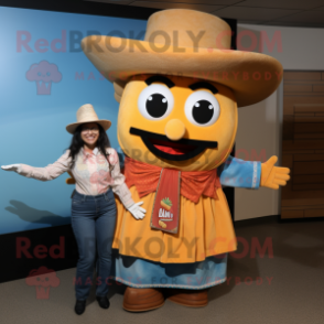 nan Enchiladas mascot costume character dressed with a Mom Jeans and Bow ties