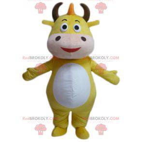 Yellow and white cow bull mascot - Redbrokoly.com