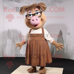 Brown Sow mascotte kostuum...