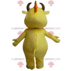 Gul och vit ko tjur maskot - Redbrokoly.com