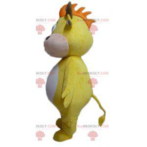 Mascote touro vaca amarela e branca - Redbrokoly.com
