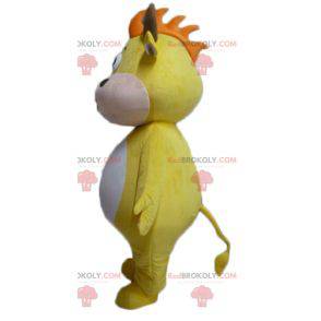 Gul och vit ko tjur maskot - Redbrokoly.com