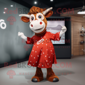 Red Jersey Cow maskot...