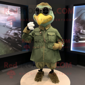 Olive Dove maskot kostume...